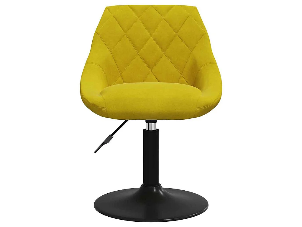 Chaises à manger pivotantes lot de 4 jaune moutarde velours