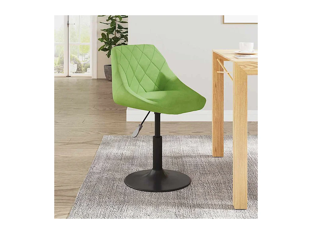 Chaise de salle à manger Vert clair Velours