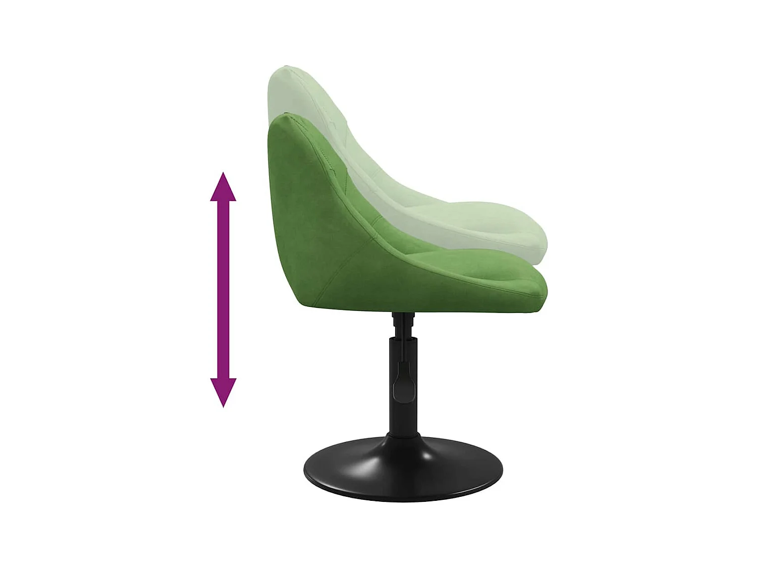 Chaise de salle à manger Vert clair Velours