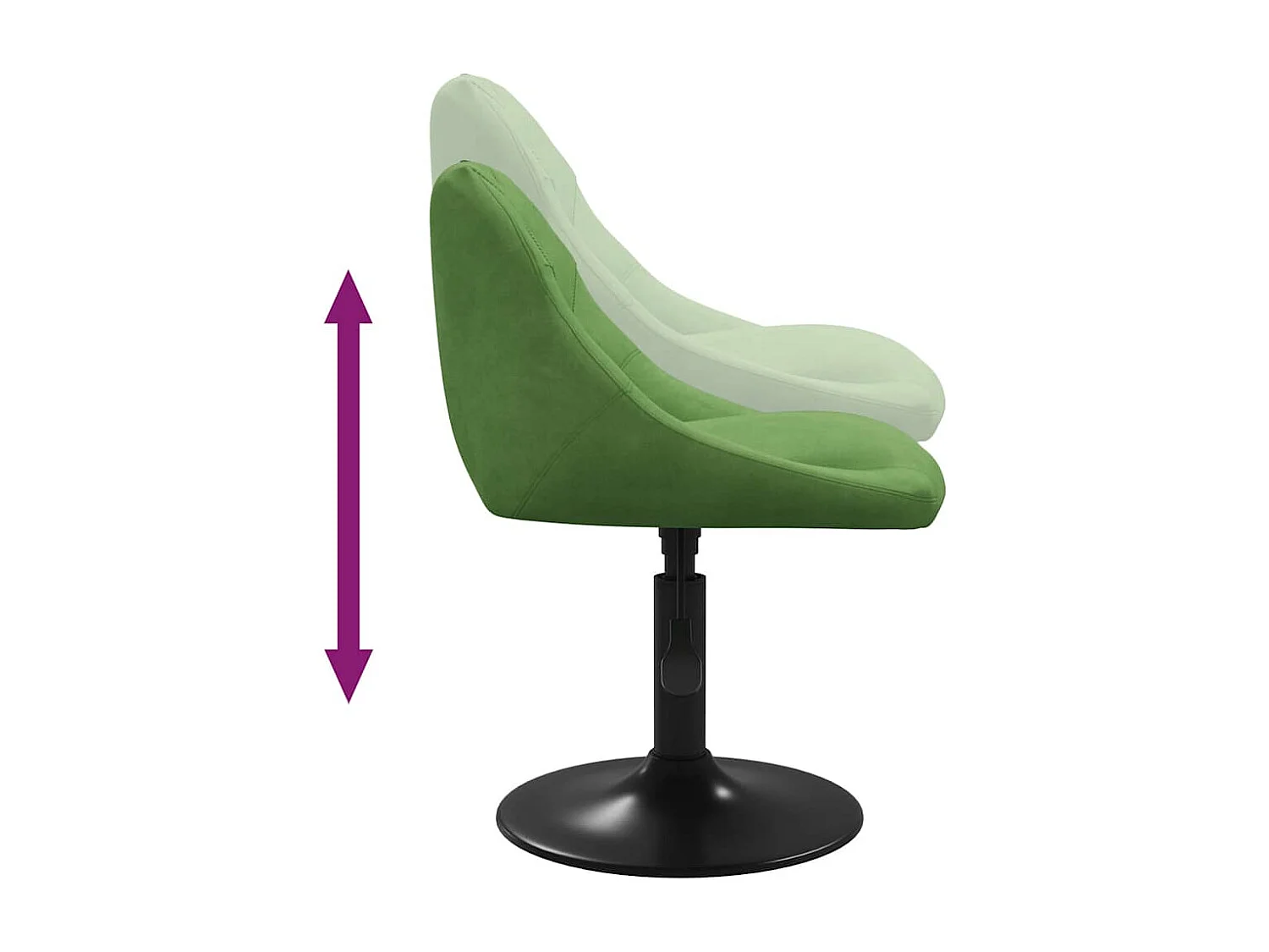 Chaise de salle à manger Vert clair Velours
