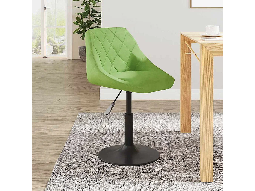Sedia da Pranzo Verde Chiaro in Velluto
