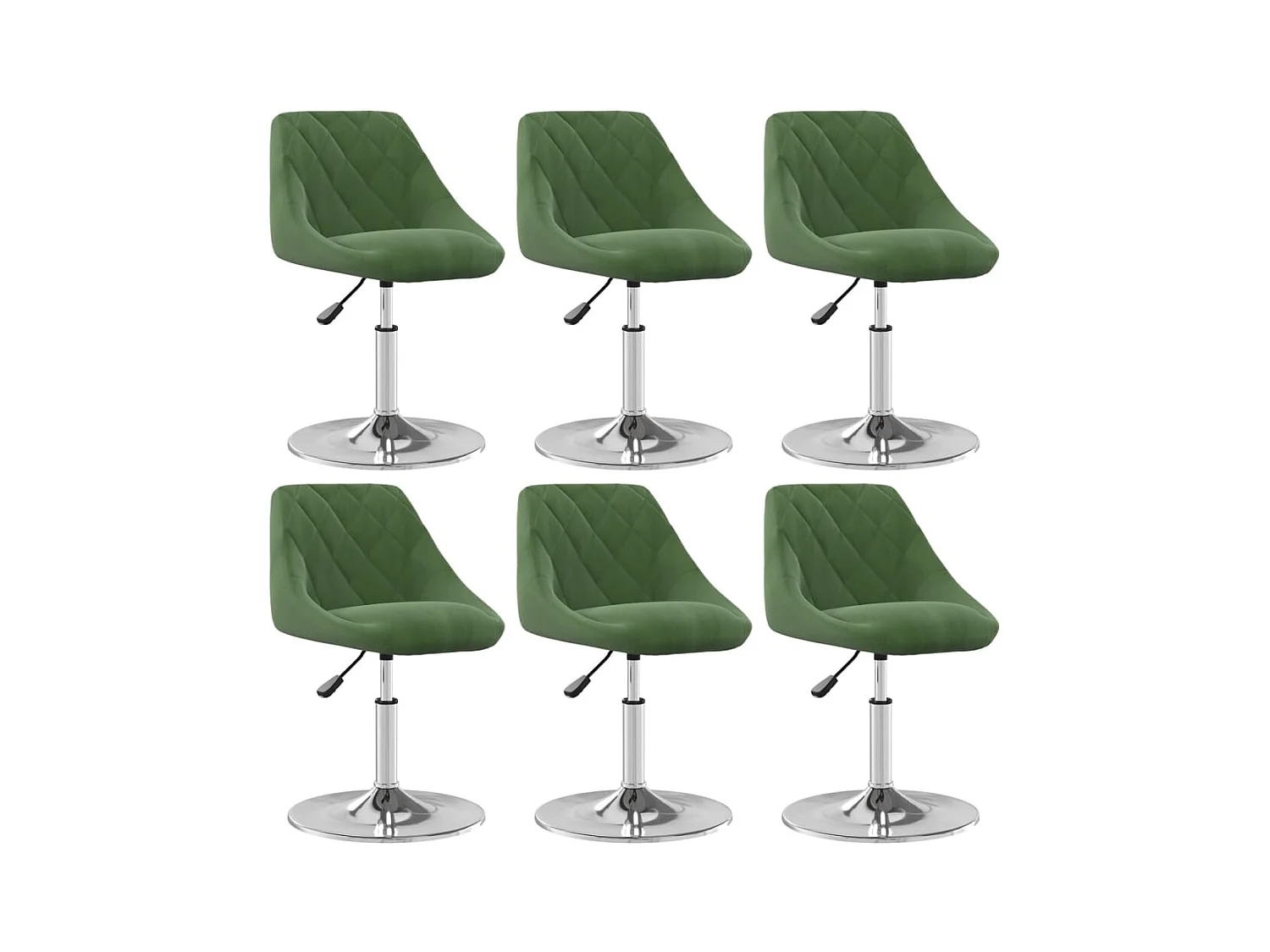 Chaises pivotantes à manger lot de 6 Vert foncé Velours