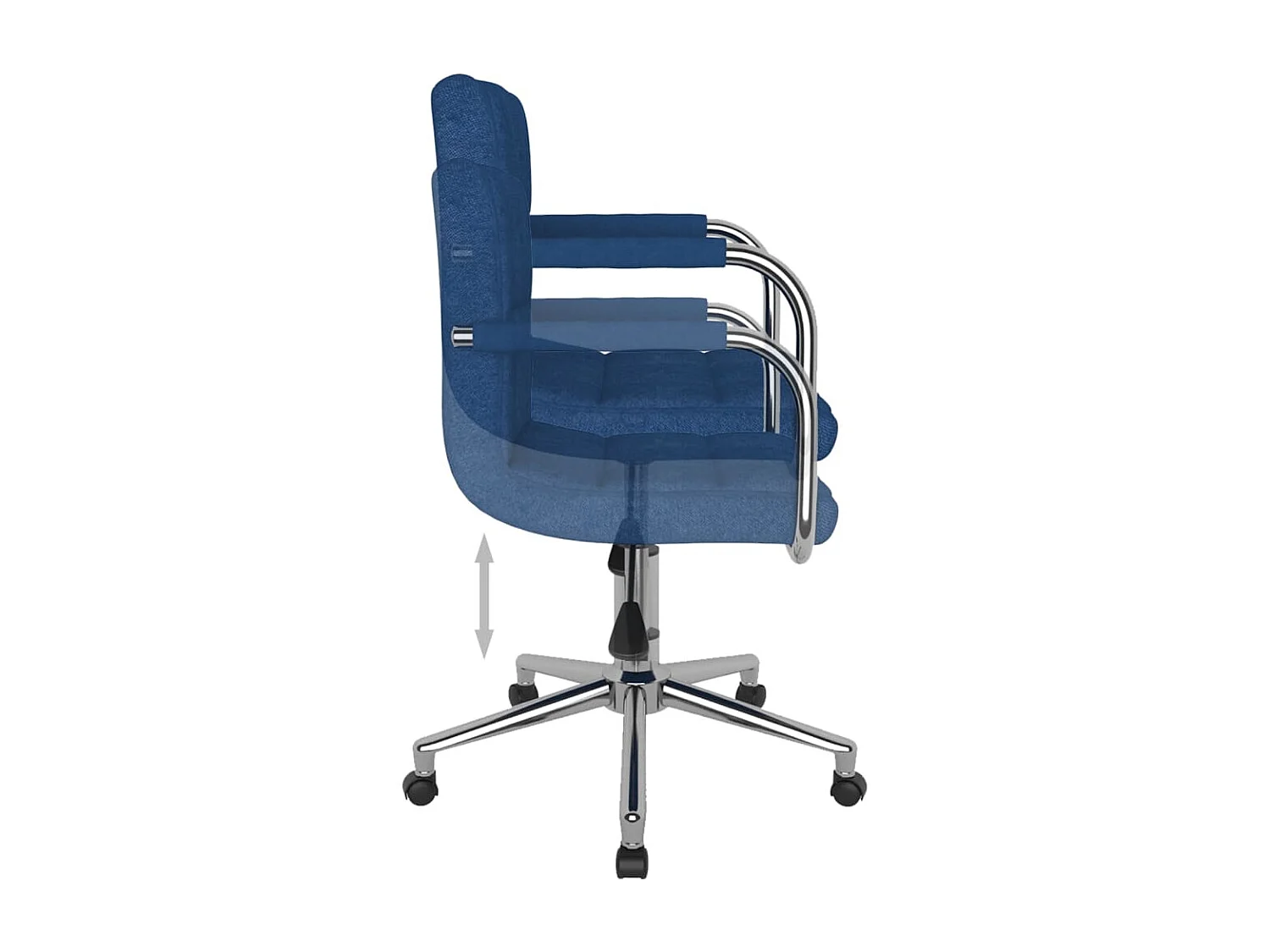 Eetkamerstoel draaibaar stof blauw