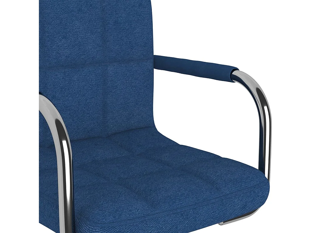 Eetkamerstoel draaibaar stof blauw