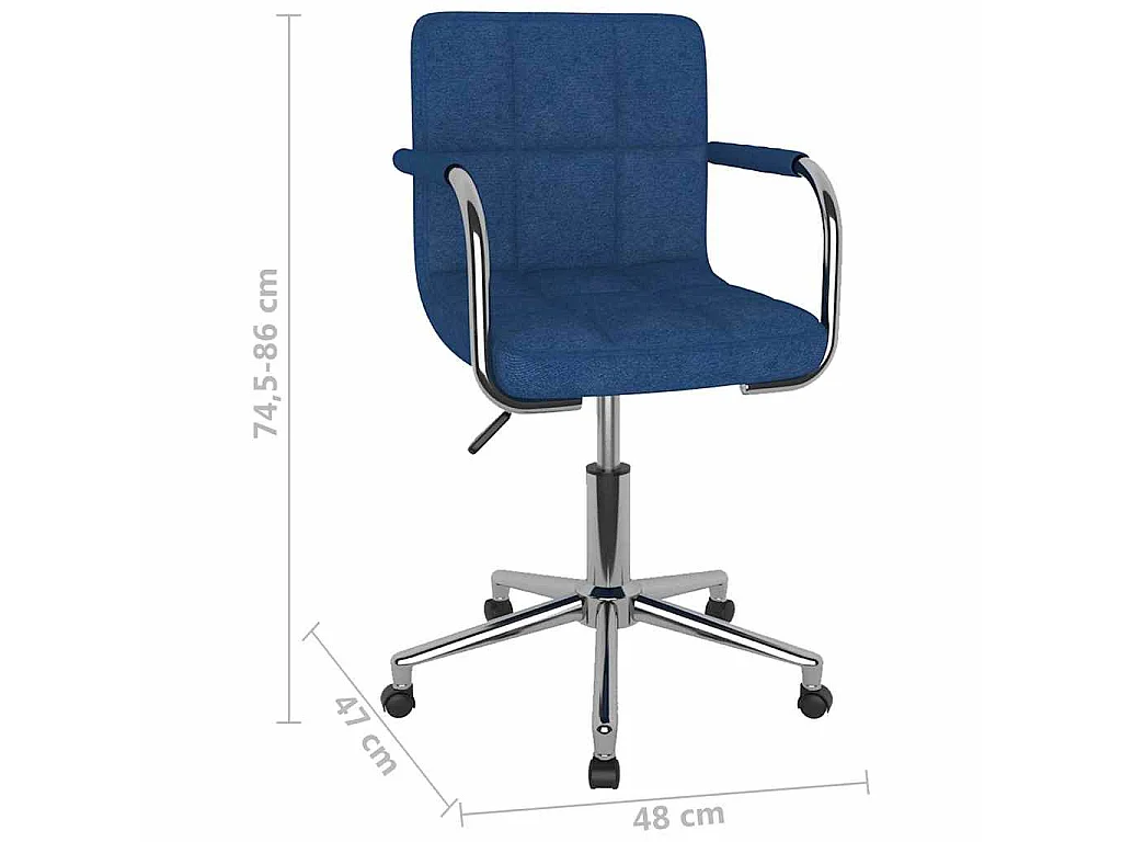 Chaise pivotante de salle à manger Bleu Tissu
