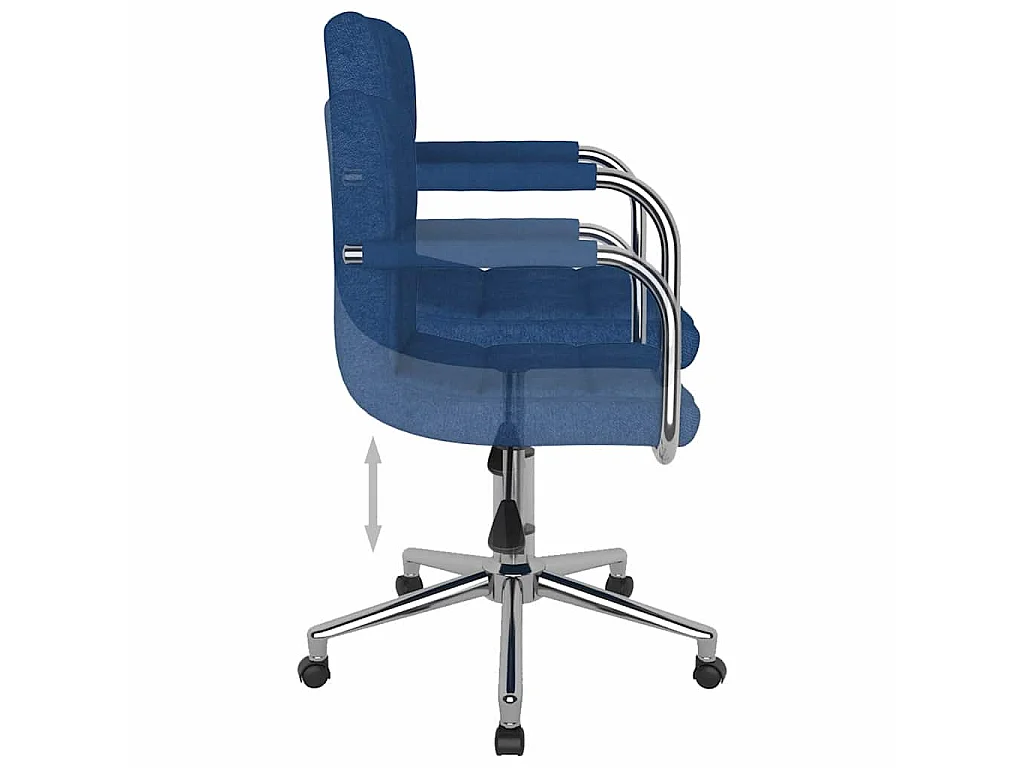 Chaise pivotante de salle à manger Bleu Tissu