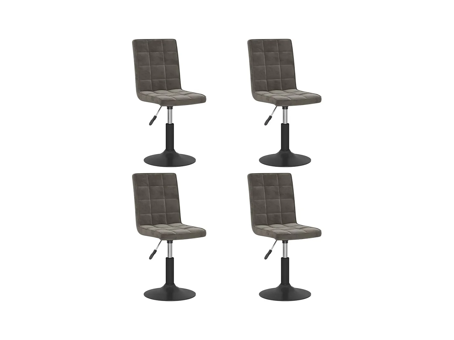 Chaises pivotantes à manger lot de 4 gris foncé velours