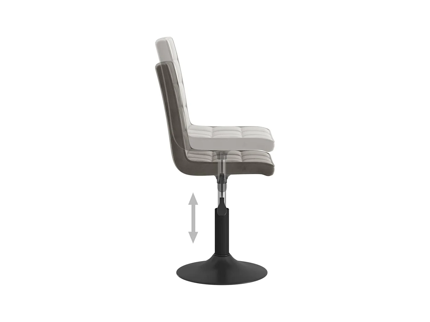 Chaises pivotantes à manger lot de 4 gris foncé velours