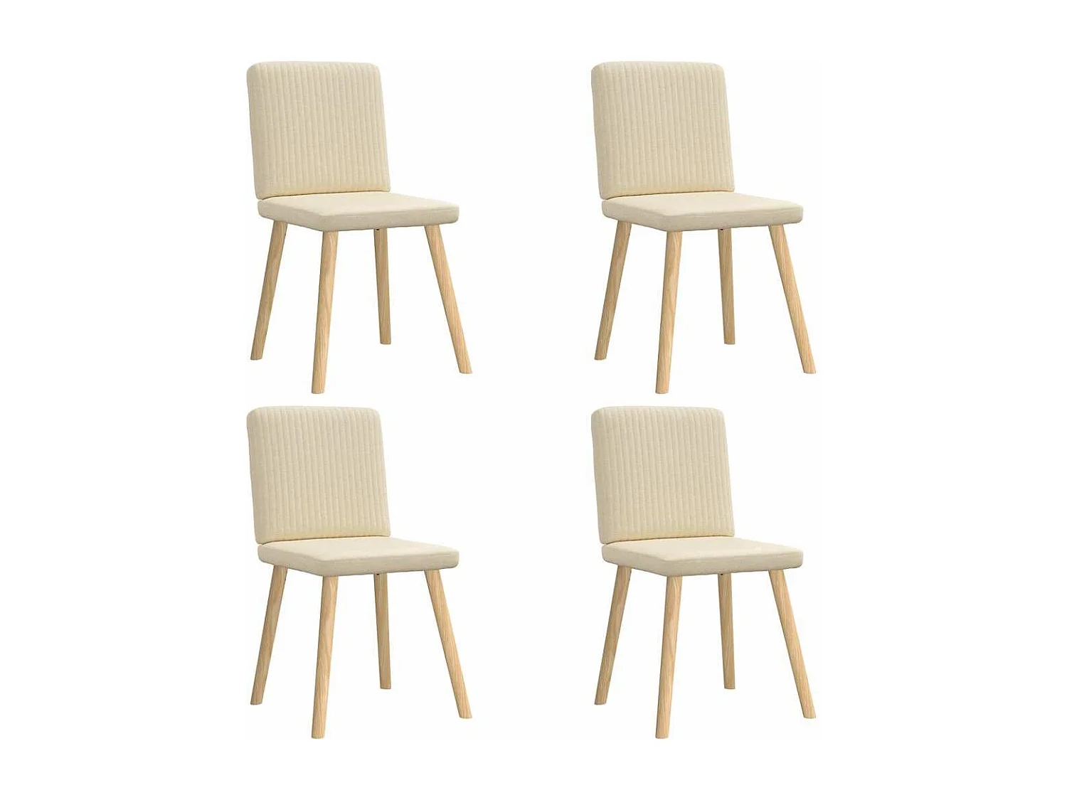 Eetkamerstoelen 4 st stof crèmekleurig