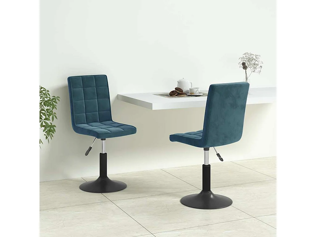 Eetkamerstoelen draaibaar 2 st fluweel blauw