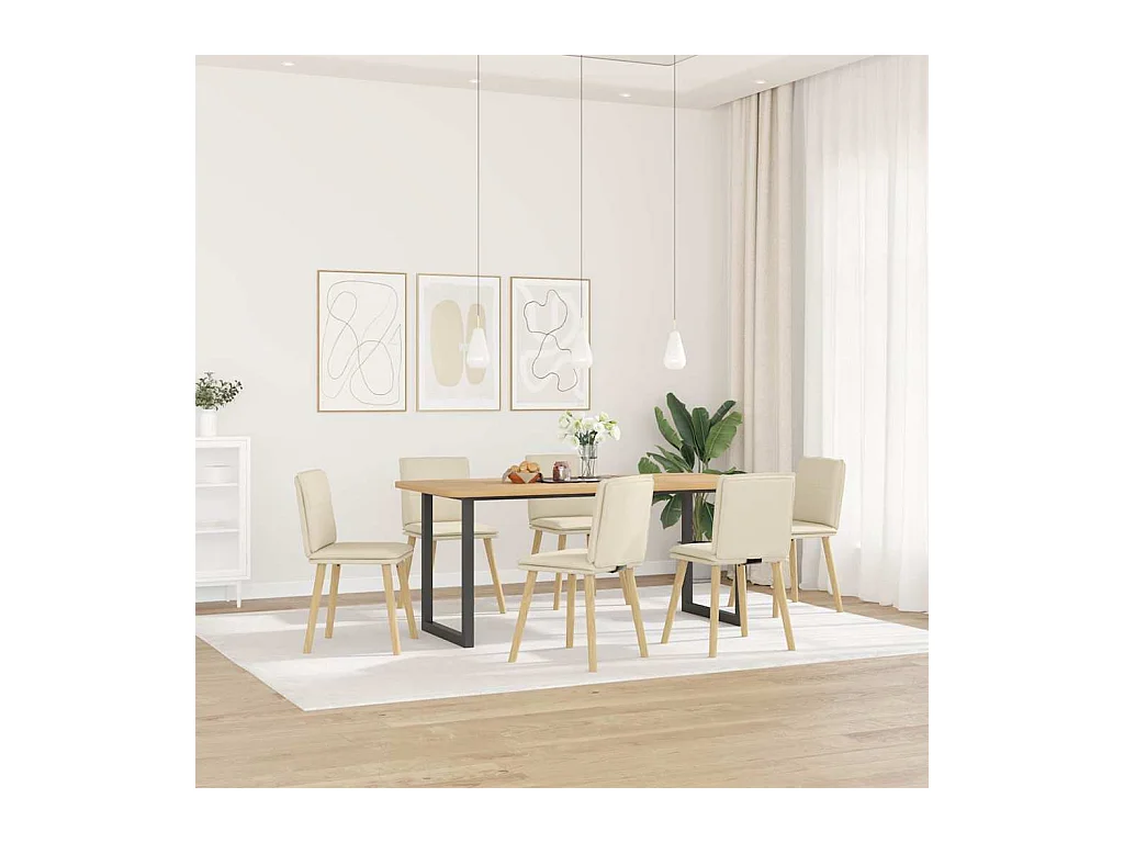 Eetkamerstoelen 6 st linnen