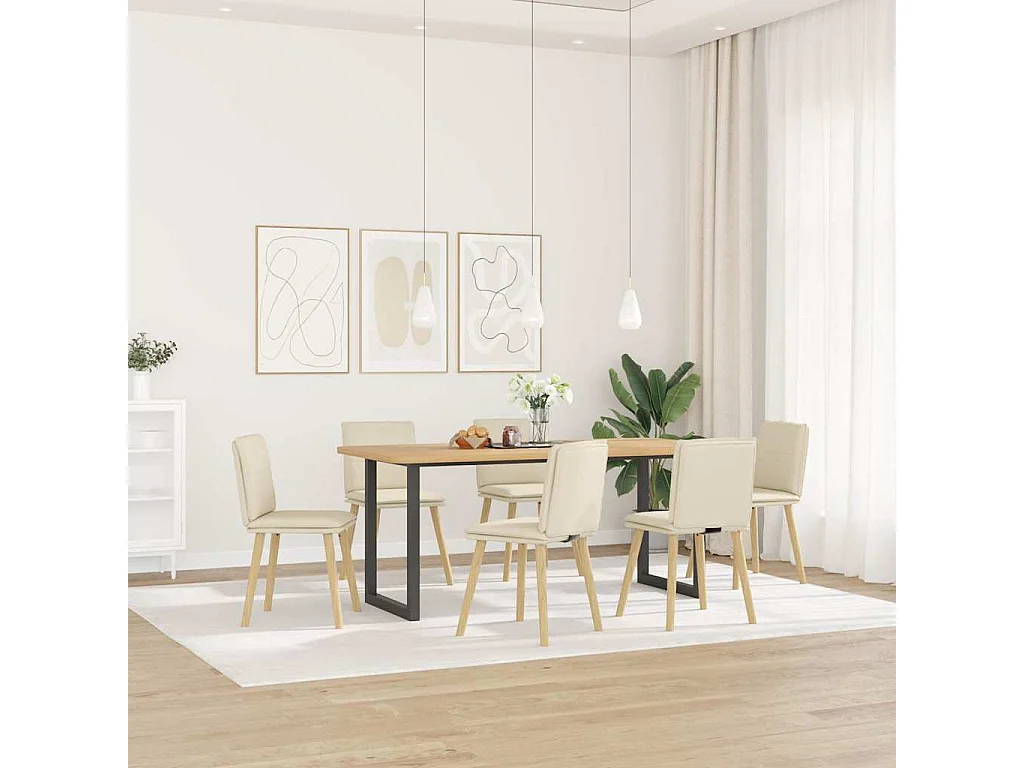 Cadeiras de jantar 6 pcs linho