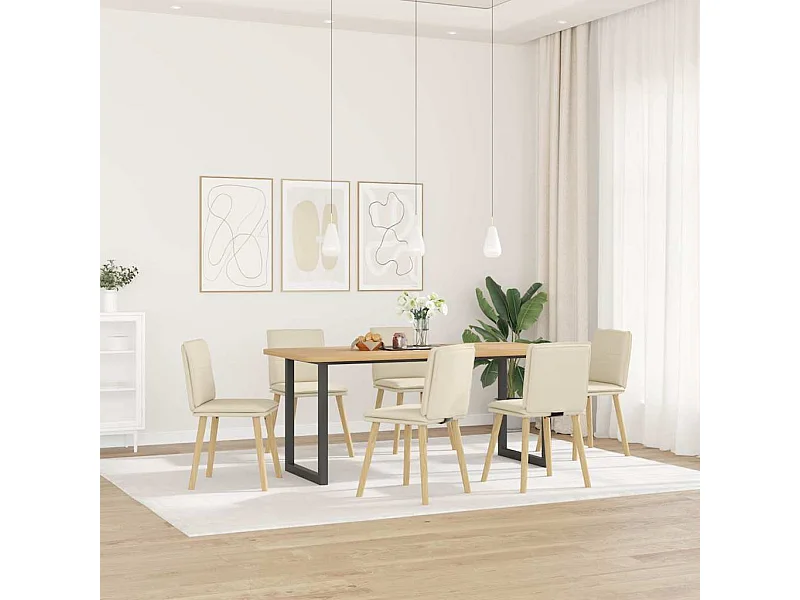 Cadeiras de jantar 6 pcs linho