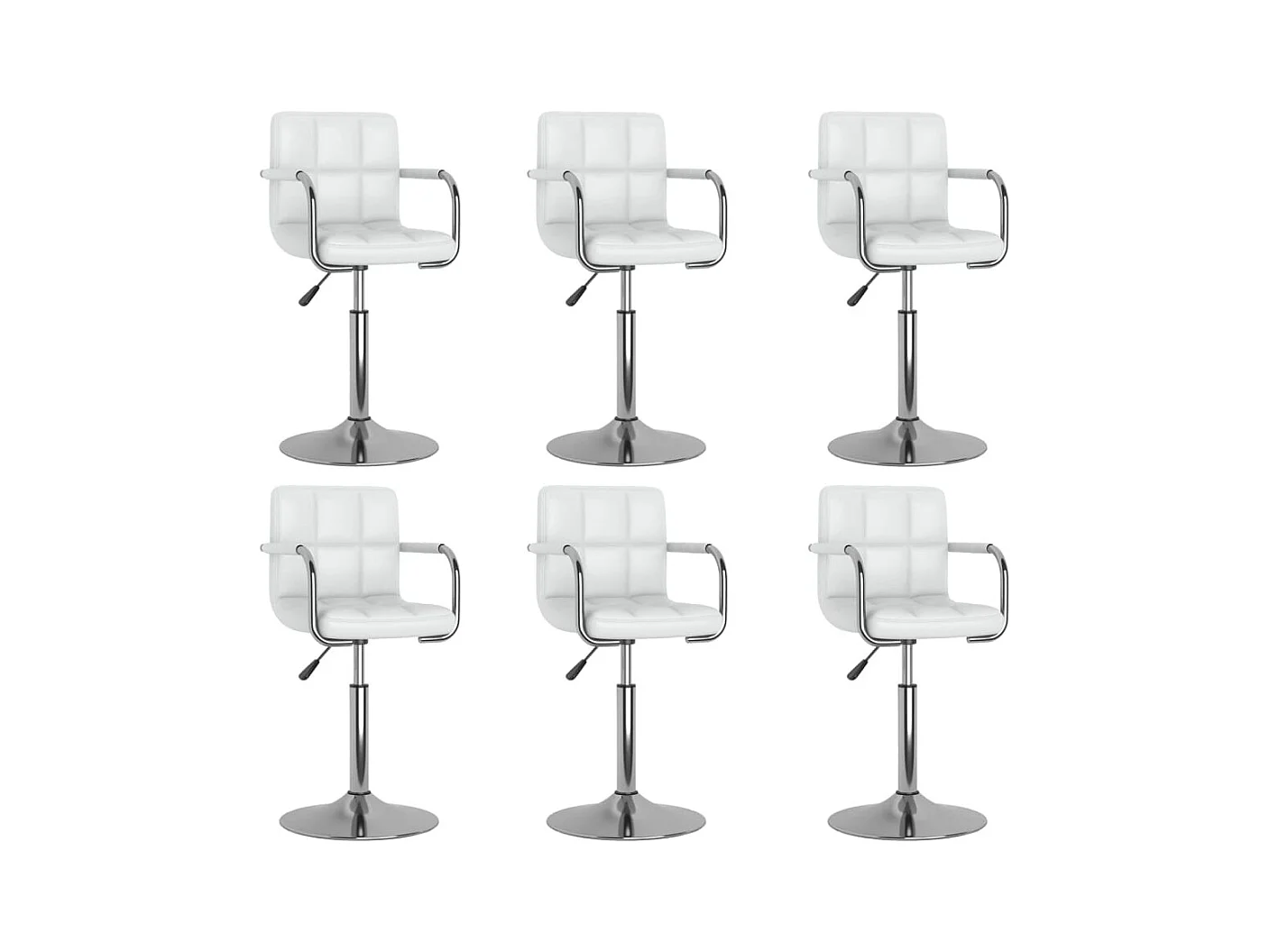 Chaises pivotantes à manger lot de 6 blanc similicuir