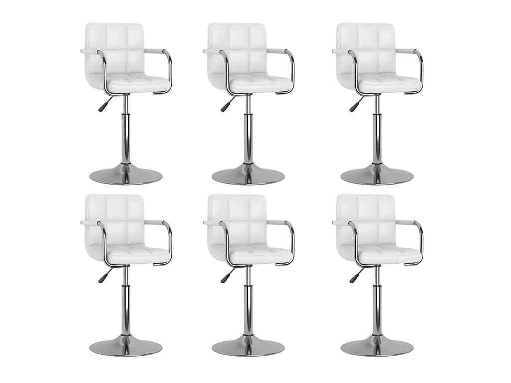 Chaises pivotantes à manger lot de 6 blanc similicuir