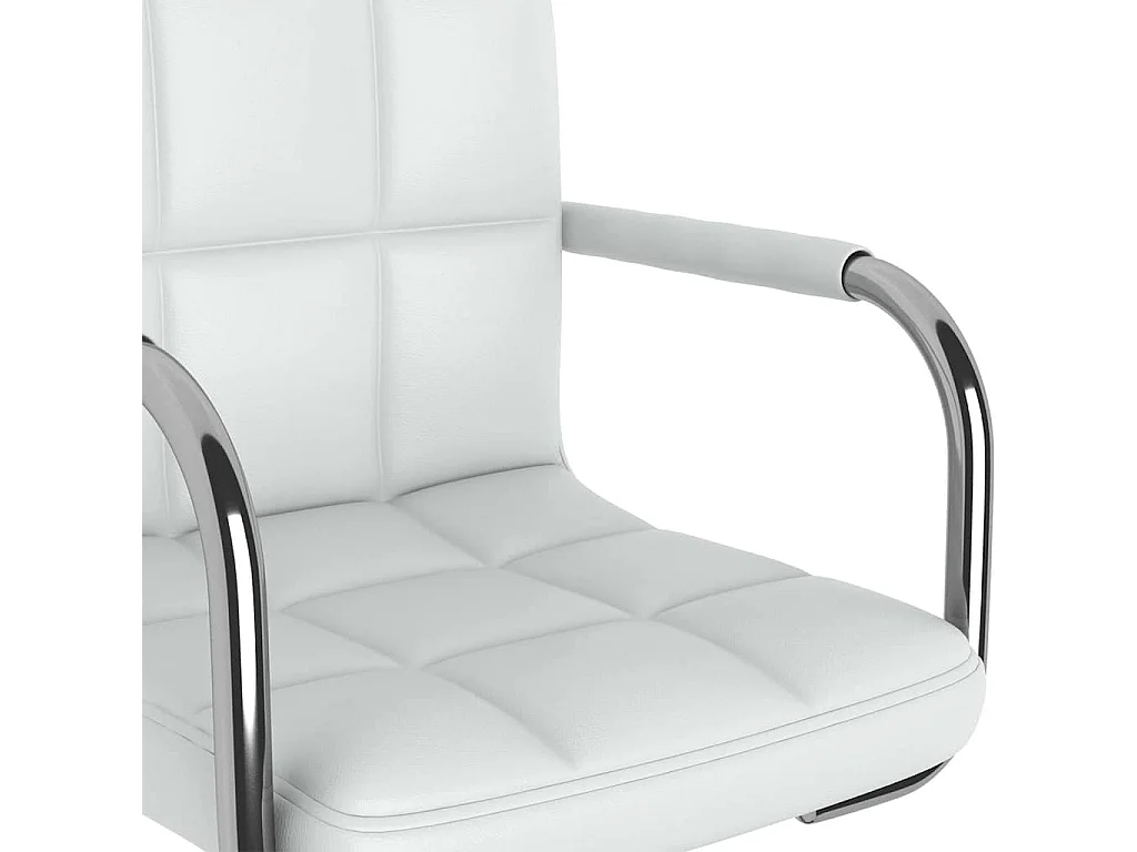 Esszimmerstühle 6 Stk. Drehbar Weiß Kunstleder