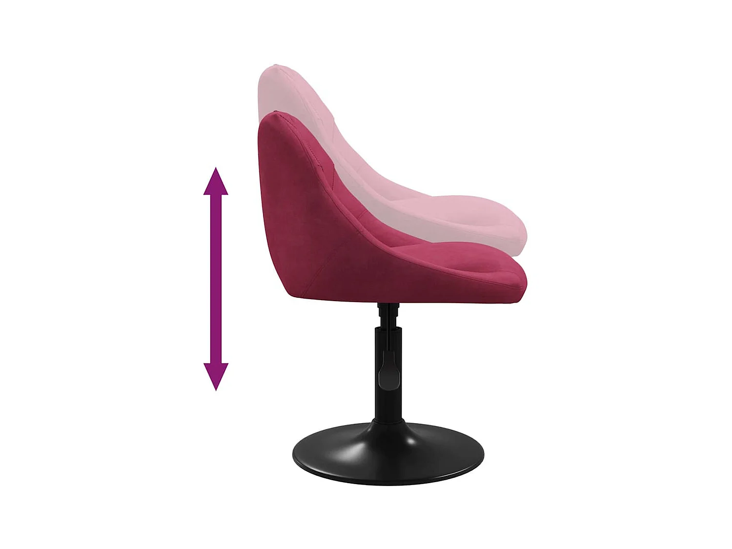 Chaises à manger pivotantes lot de 6 rouge bordeaux velours