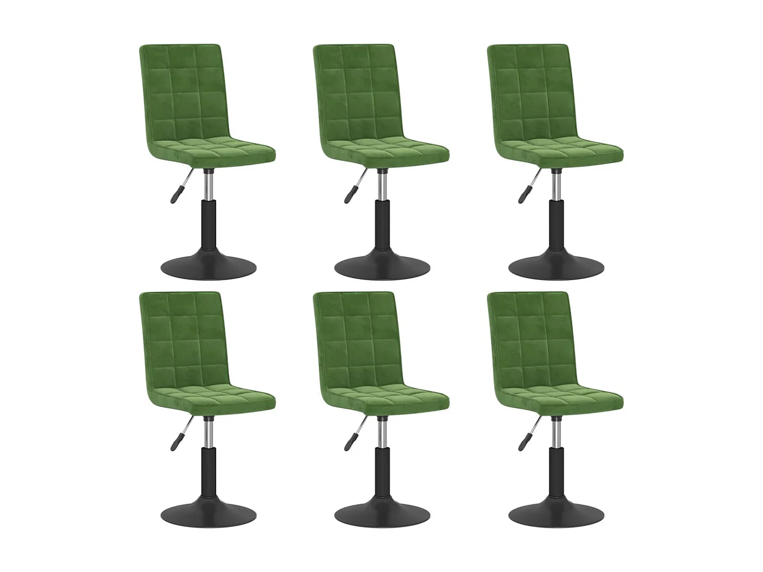 Chaises pivotantes à manger lot de 6 vert foncé velours