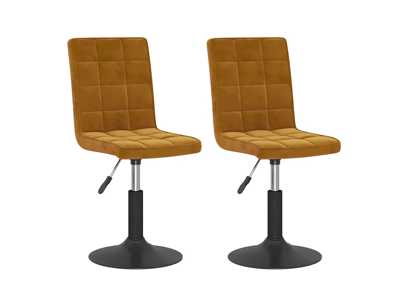 Chaises pivotantes à manger lot de 2 marron velours