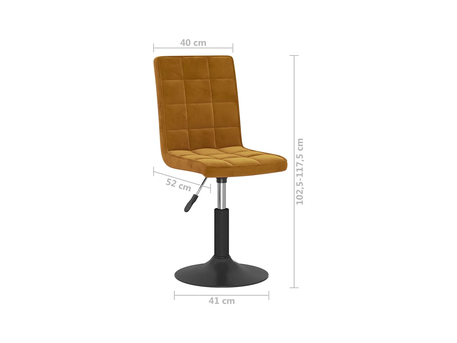 Chaises pivotantes à manger lot de 2 marron velours