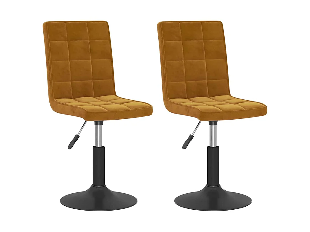 Chaises pivotantes à manger lot de 2 marron velours