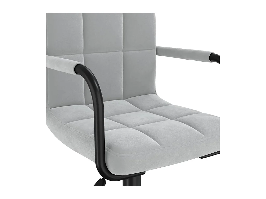 Chaise pivotante de salle à manger Gris clair Velours