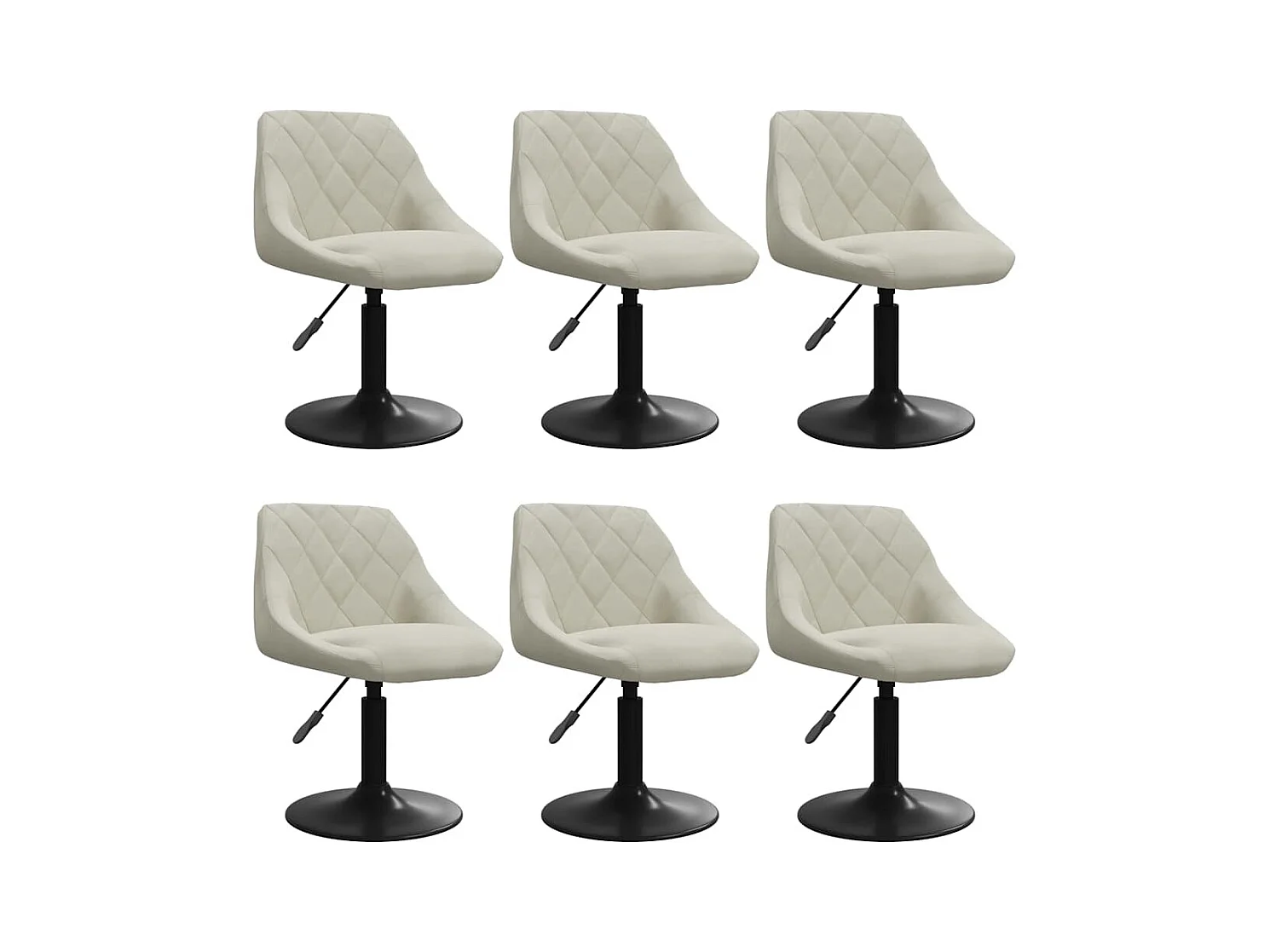 Chaises pivotantes à manger lot de 6 crème velours
