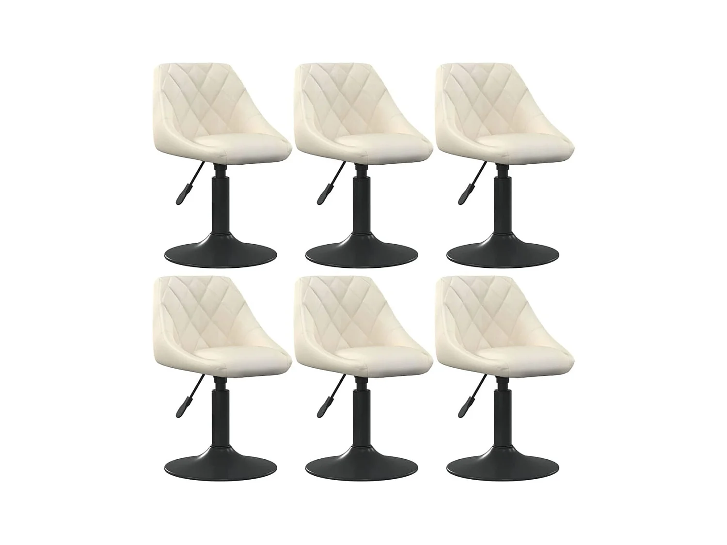 Eetkamerstoelen draaibaar 6 st fluweel crèmekleurig