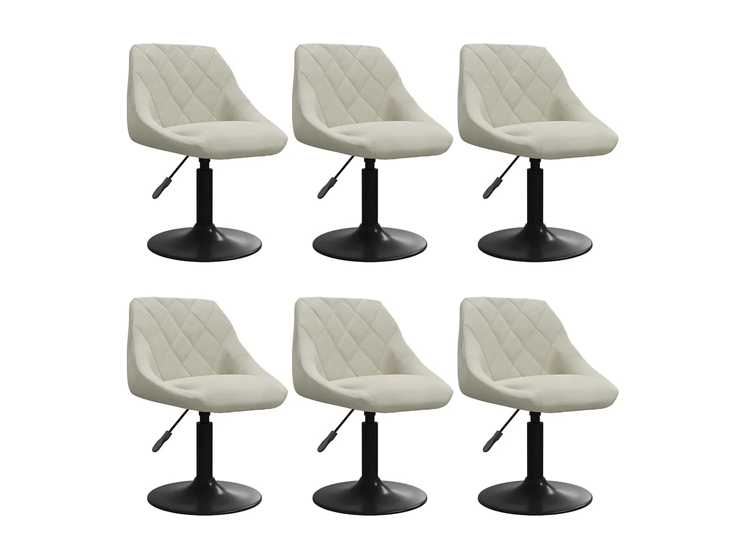 Chaises pivotantes à manger lot de 6 crème velours