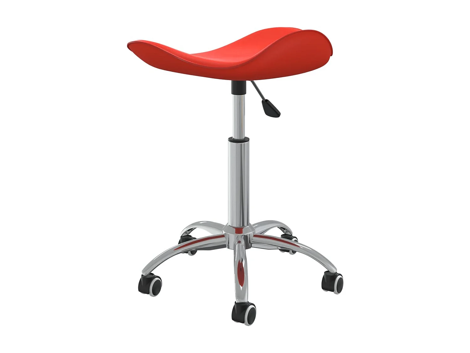 Cadeira de jantar giratória couro artificial vermelho