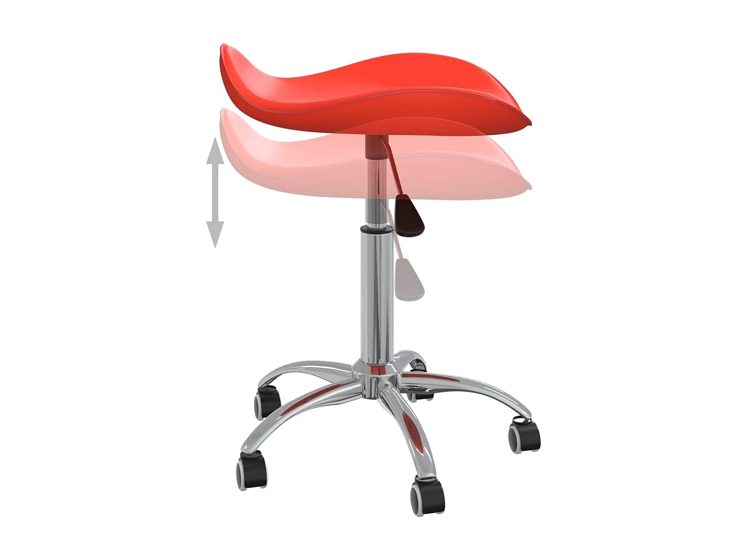 Chaise pivotante à manger Rouge Similicuir