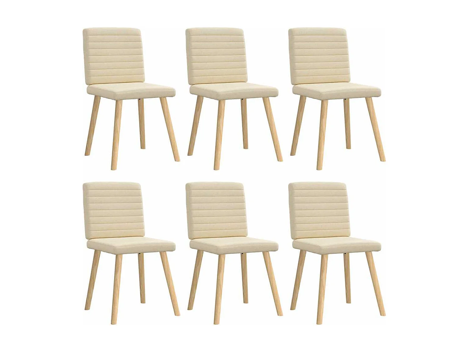 Chaises à manger lot de 6 crème tissu