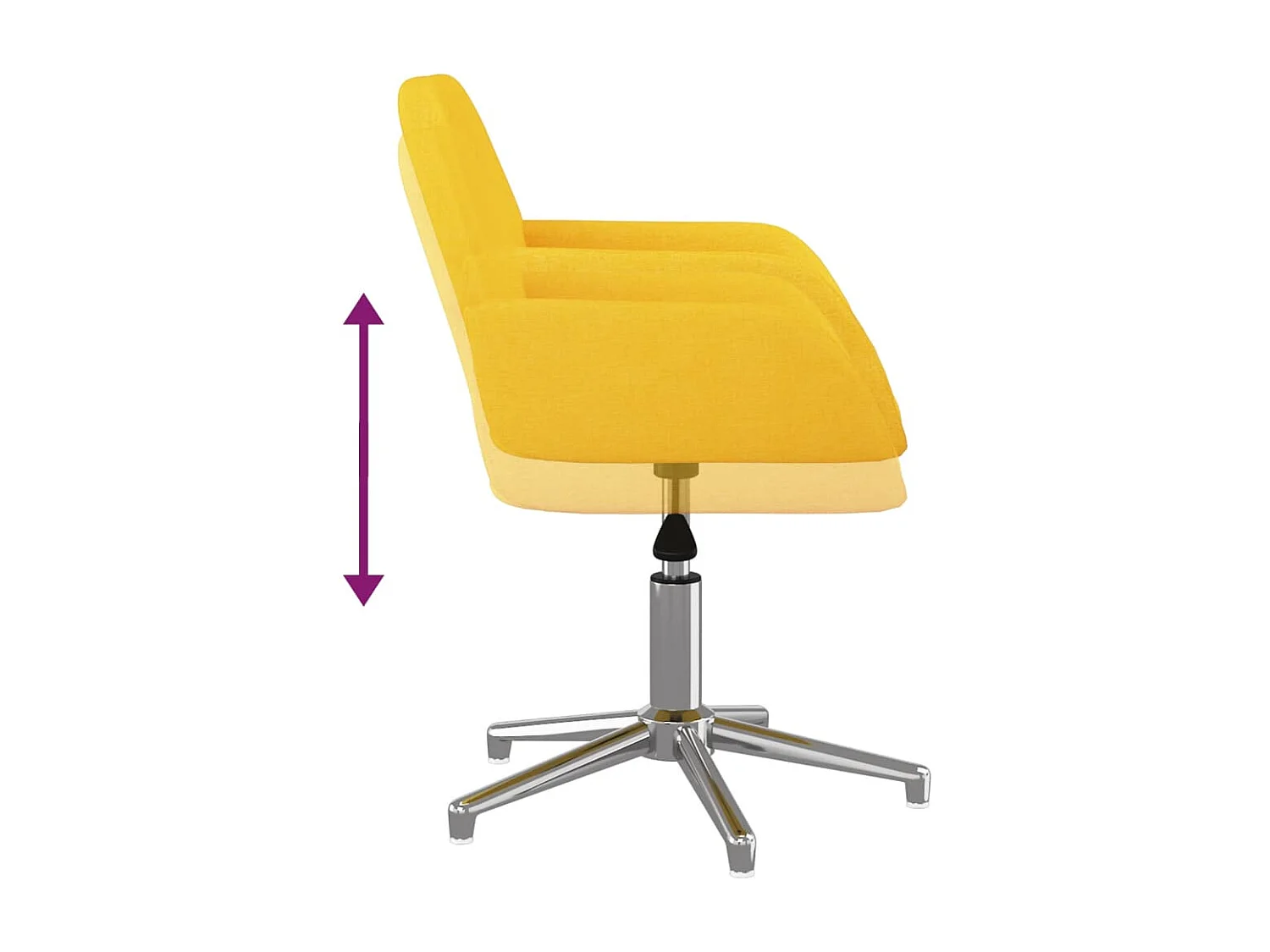 Cadeiras de jantar giratórias 2 pcs tecido amarelo mostarda