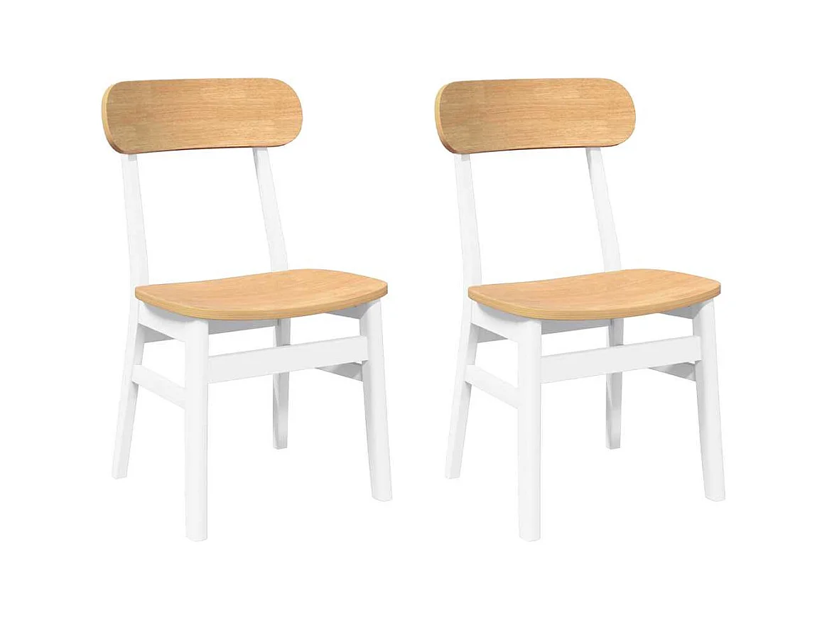 Cadeiras de jantar 2 pcs madeira de seringueira maciça branco