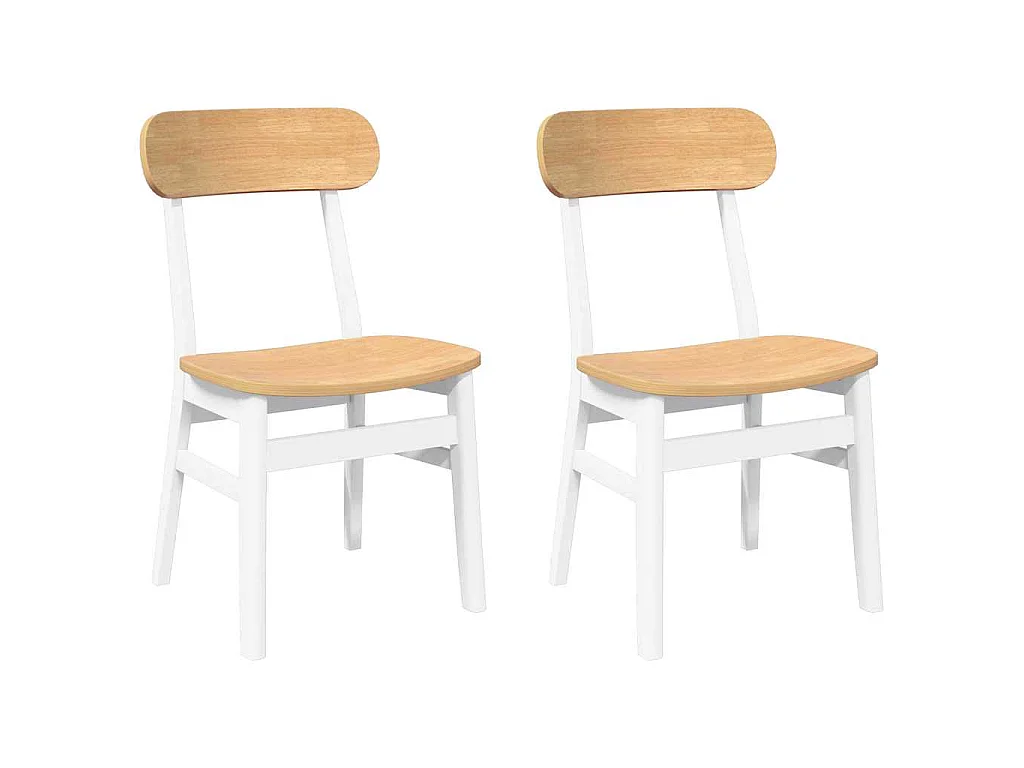 Cadeiras de jantar 2 pcs madeira de seringueira maciça branco