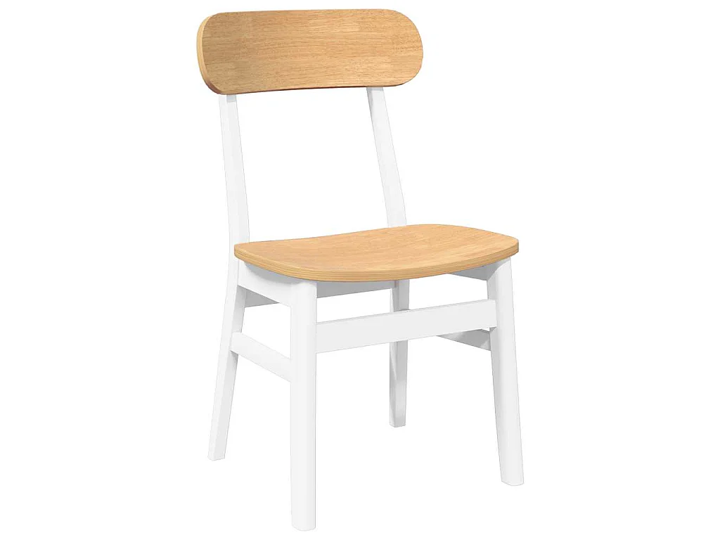 Cadeiras de jantar 2 pcs madeira de seringueira maciça branco