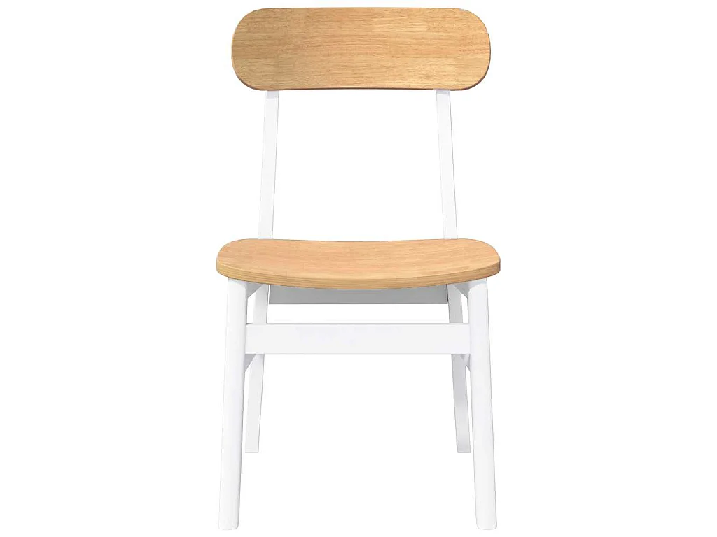 Cadeiras de jantar 2 pcs madeira de seringueira maciça branco