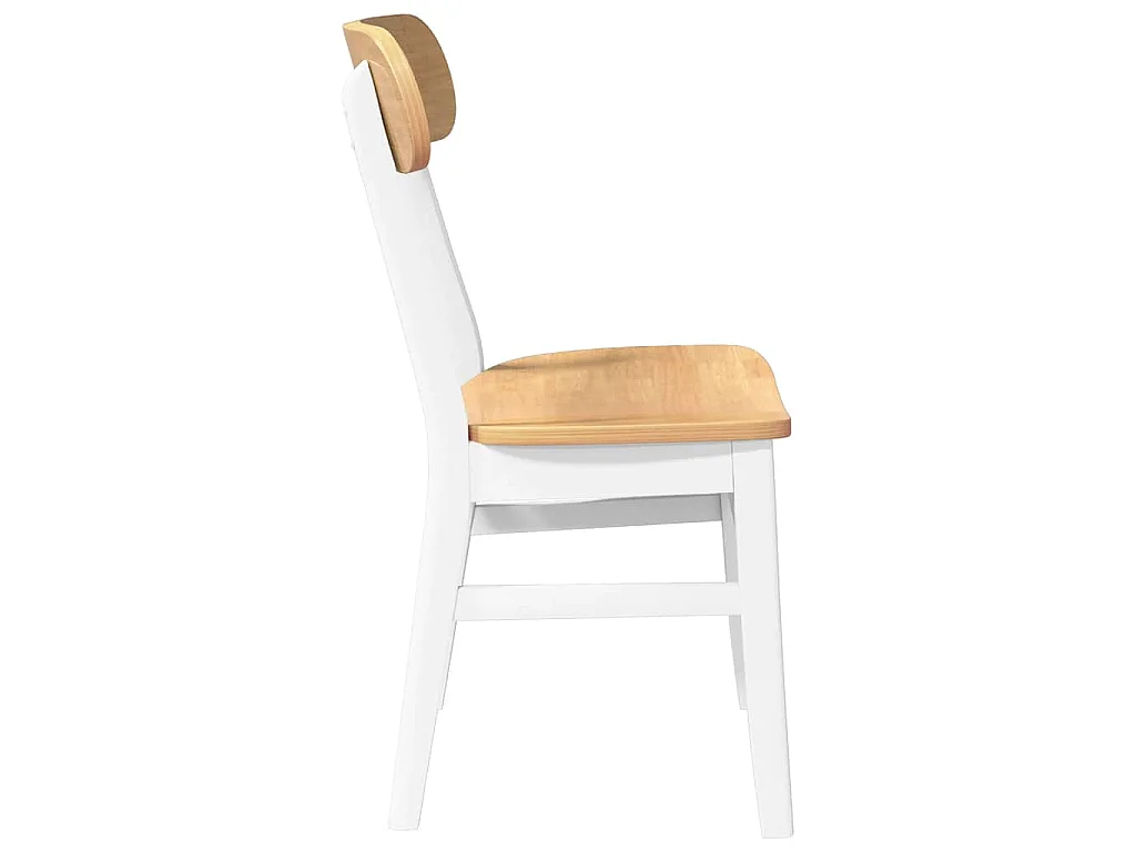 Cadeiras de jantar 2 pcs madeira de seringueira maciça branco