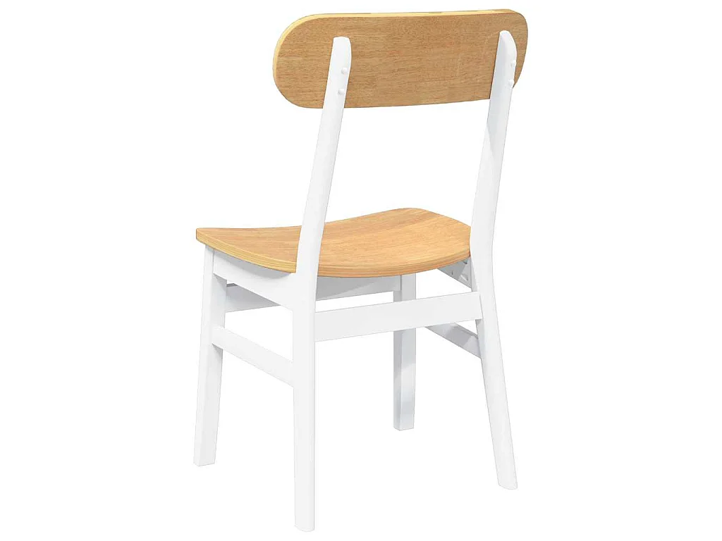 Cadeiras de jantar 2 pcs madeira de seringueira maciça branco