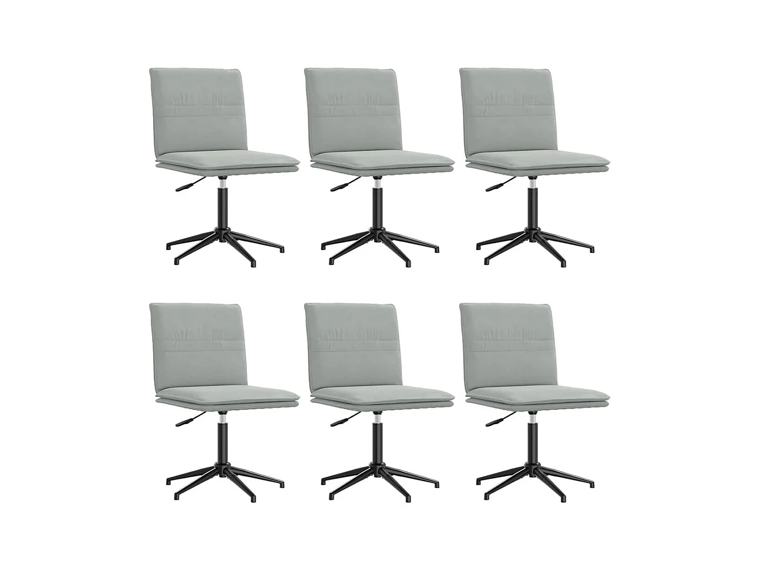Chaises à manger lot de 6 gris clair velours