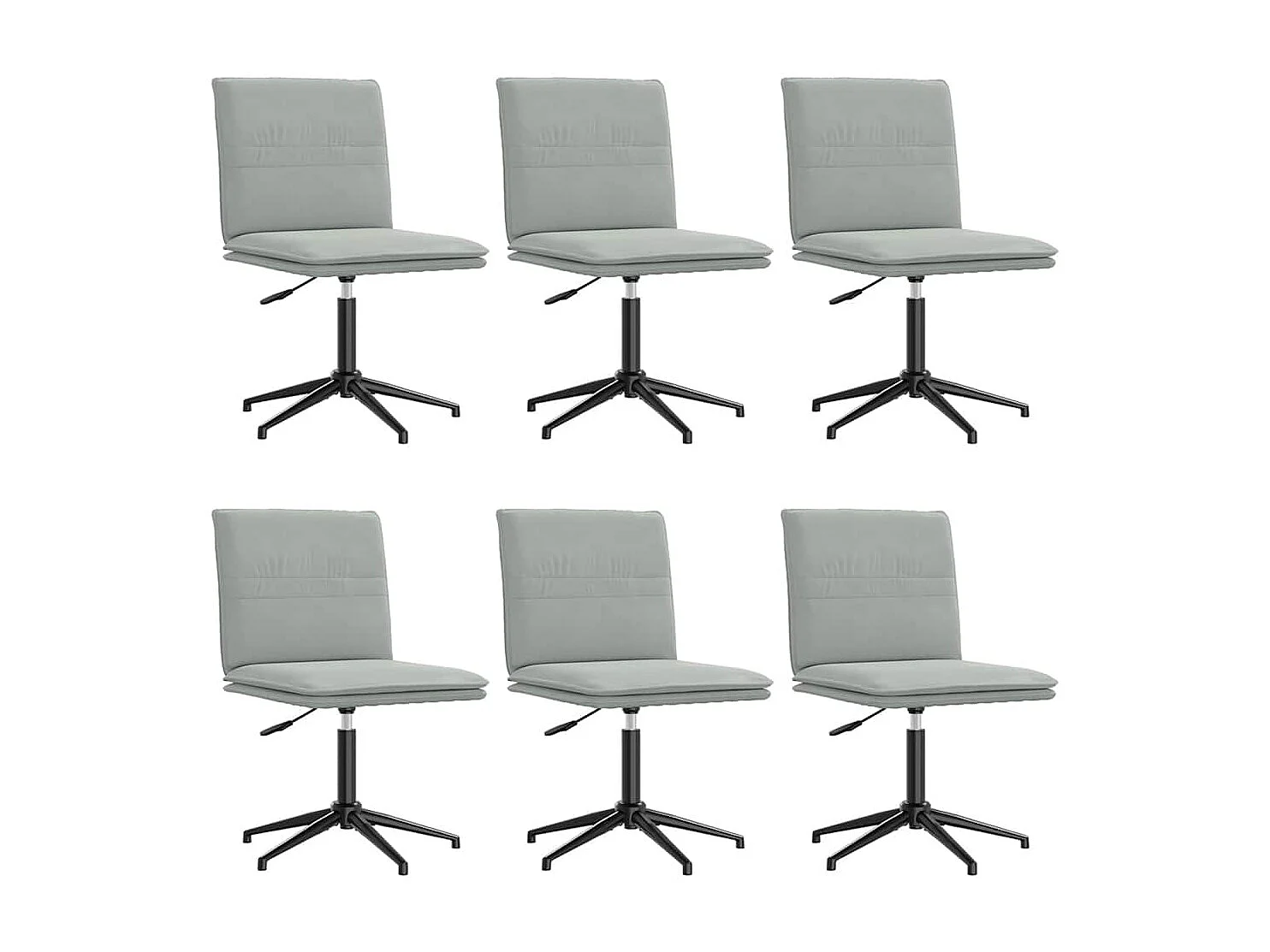 Chaises à manger lot de 6 gris clair velours