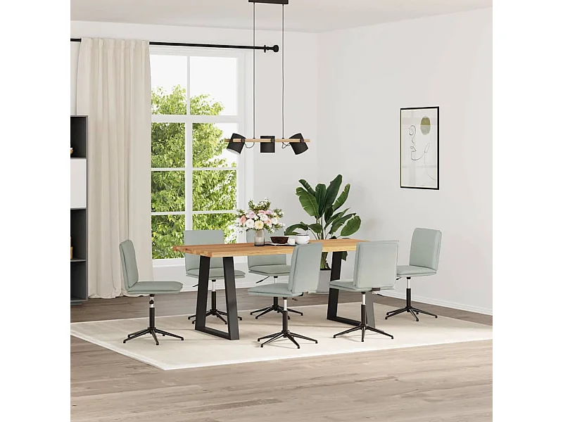 Chaises à manger lot de 6 gris clair velours