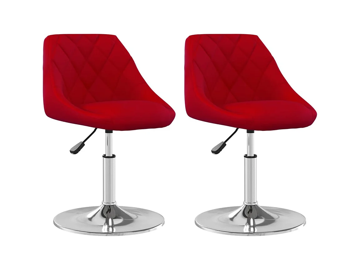 Chaises pivotantes à manger lot de 2 Rouge bordeaux Velours