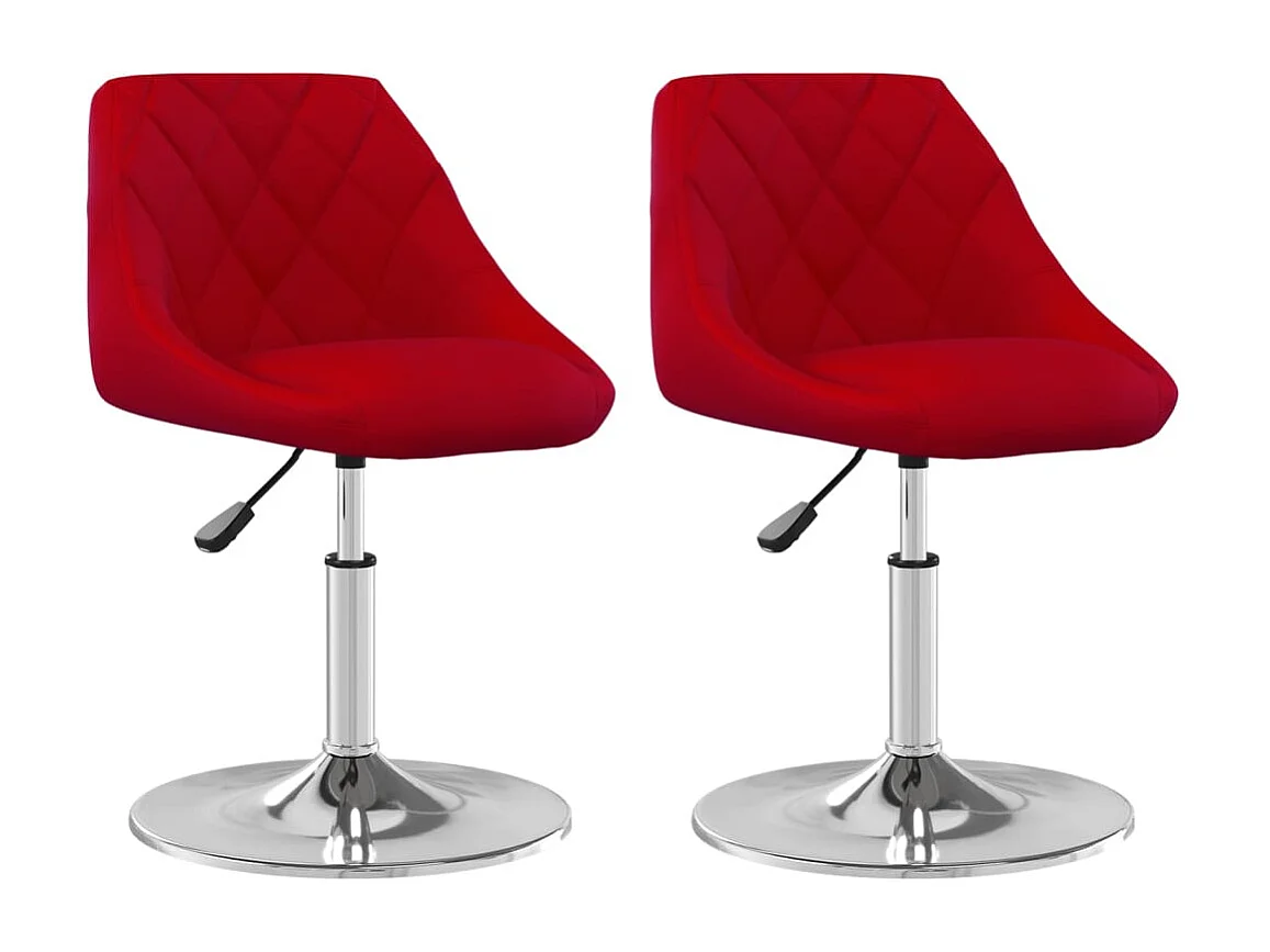 Eetkamerstoelen draaibaar 2 st fluweel wijnrood