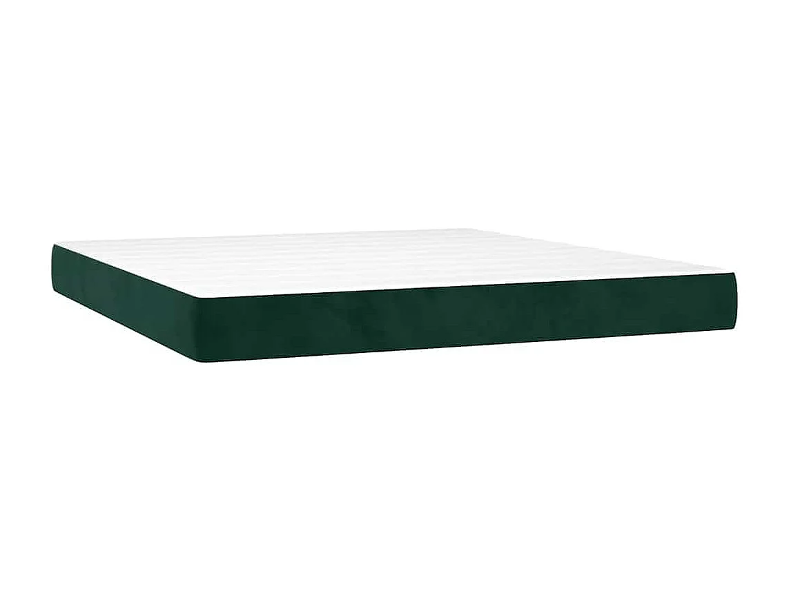 Boxspringbett mit Matratze Dunkelgrün 160x200 cm Samt