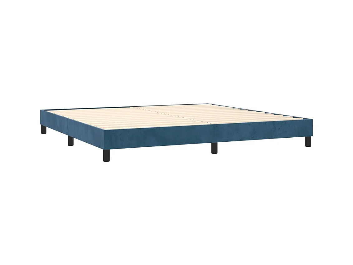 Boxspringbett mit Matratze Dunkelblau 200x200 cm Samt