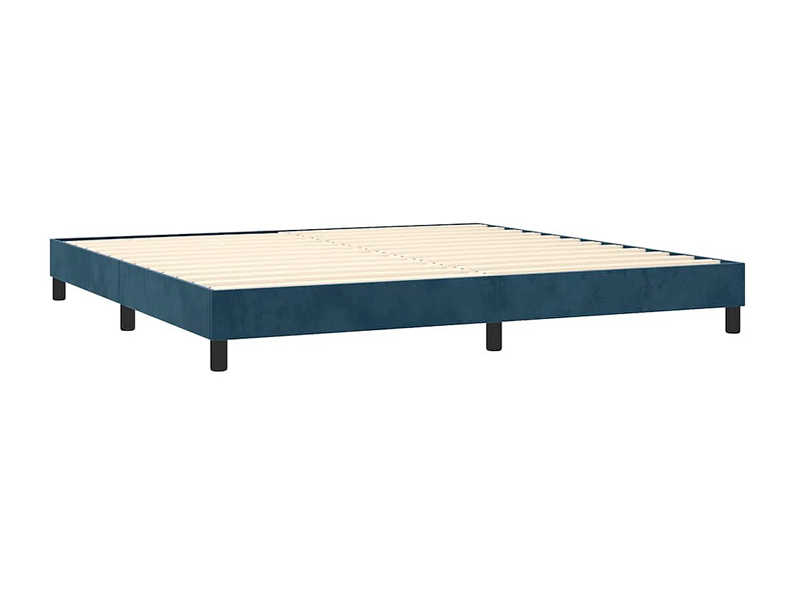 Boxspring met matras fluweel donkerblauw 200x200 cm