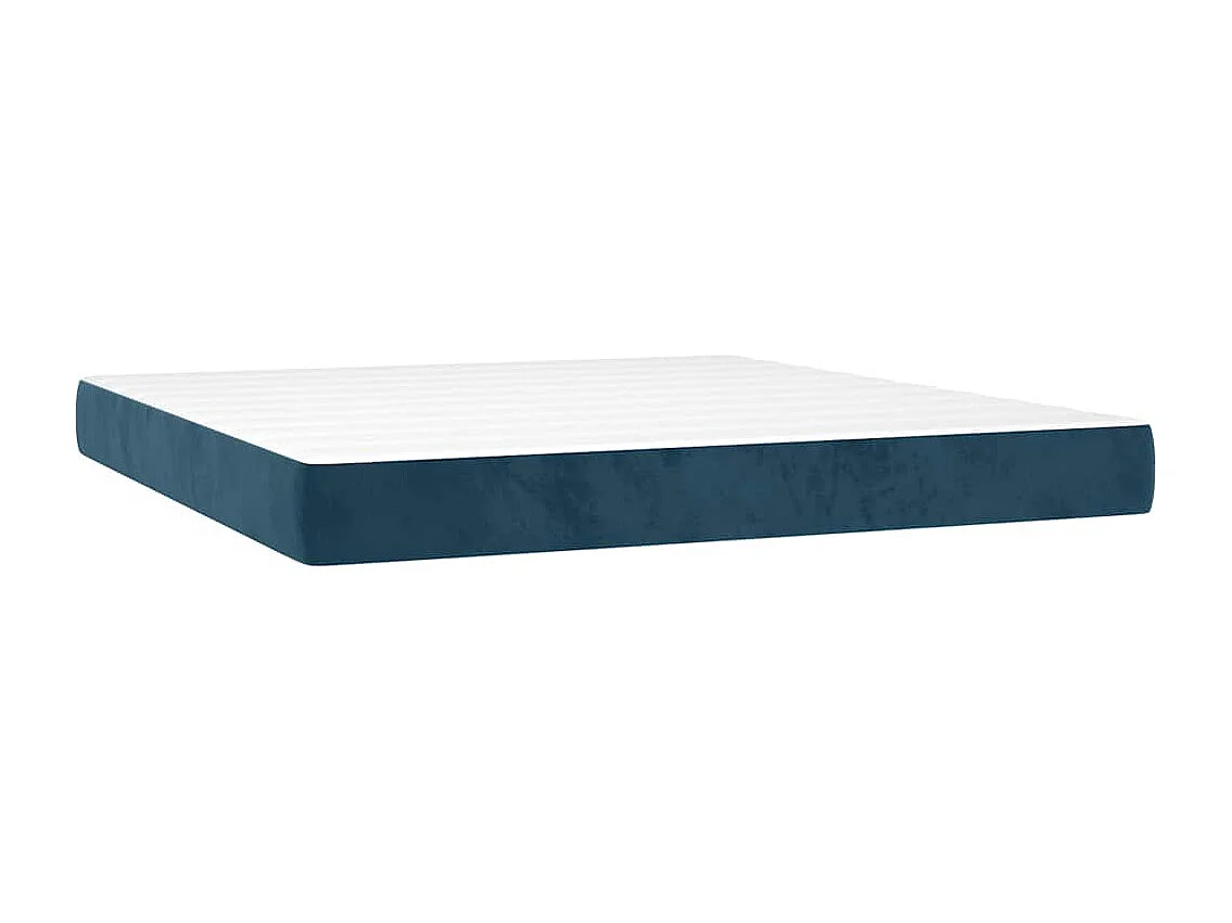 Boxspring met matras fluweel donkerblauw 200x200 cm