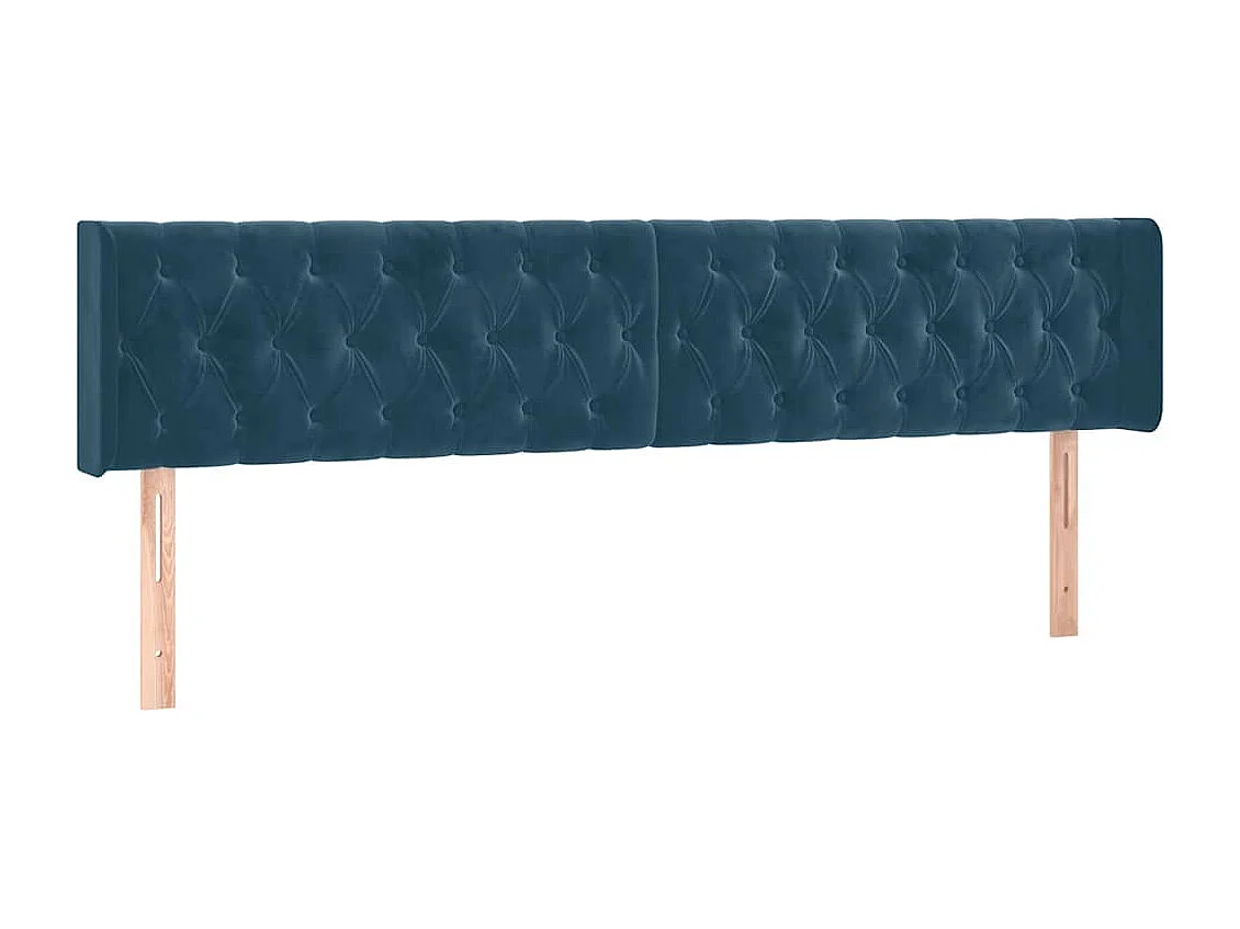 Boxspring met matras fluweel donkerblauw 200x200 cm