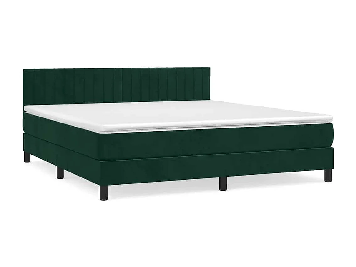 Sommier à lattes de lit et matelas Vert foncé 180x200cm Velours